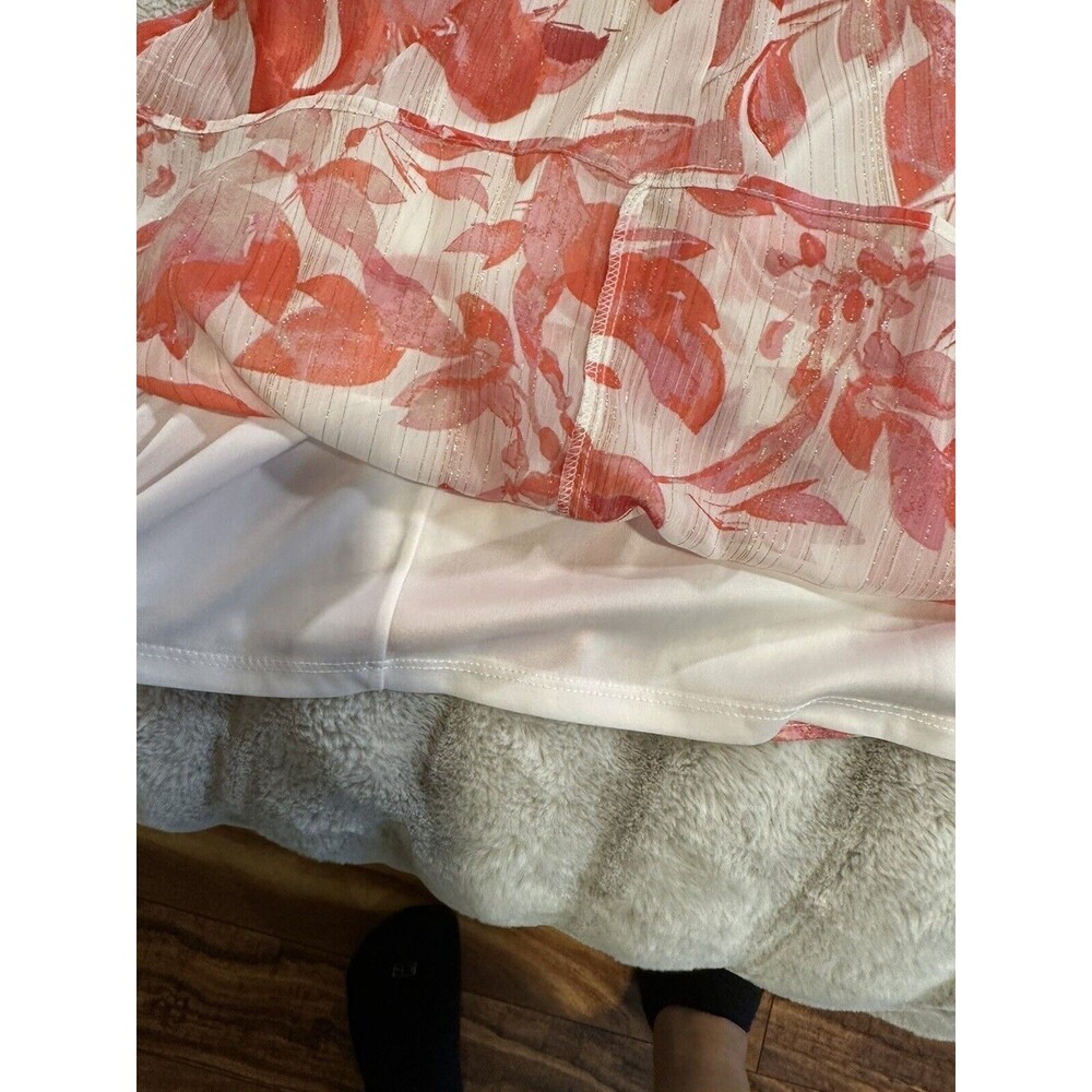 Mimi Chica Floral pink Long Sleeve Ruffle Tie Dress Size Small Chifon Mini - Picture 13 of 14